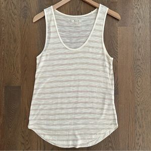 NWOT Madewell Anthem Scoop Tank Cream and Pale Pink Encino Stripe XS